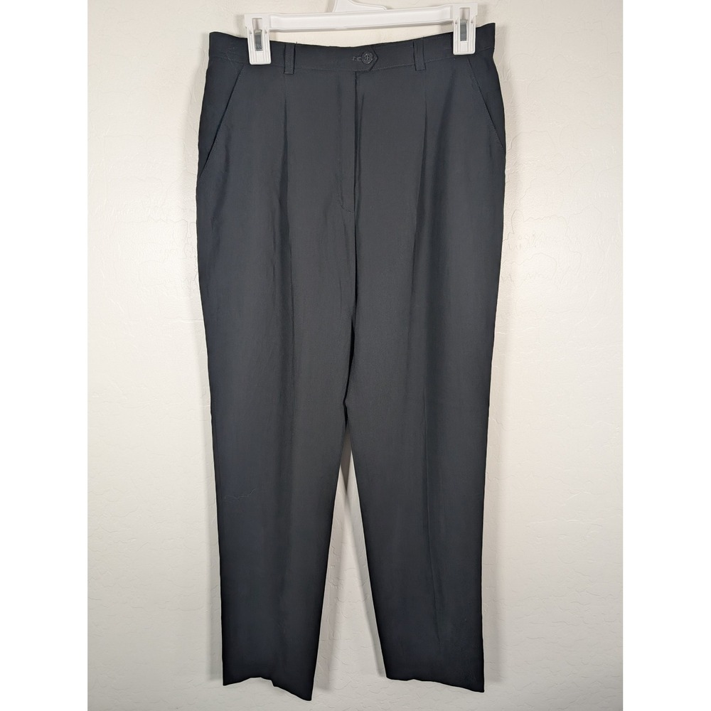 Escada Pants Womens 40 Black Pure New Wool Trousers Germany Dress Career Classic